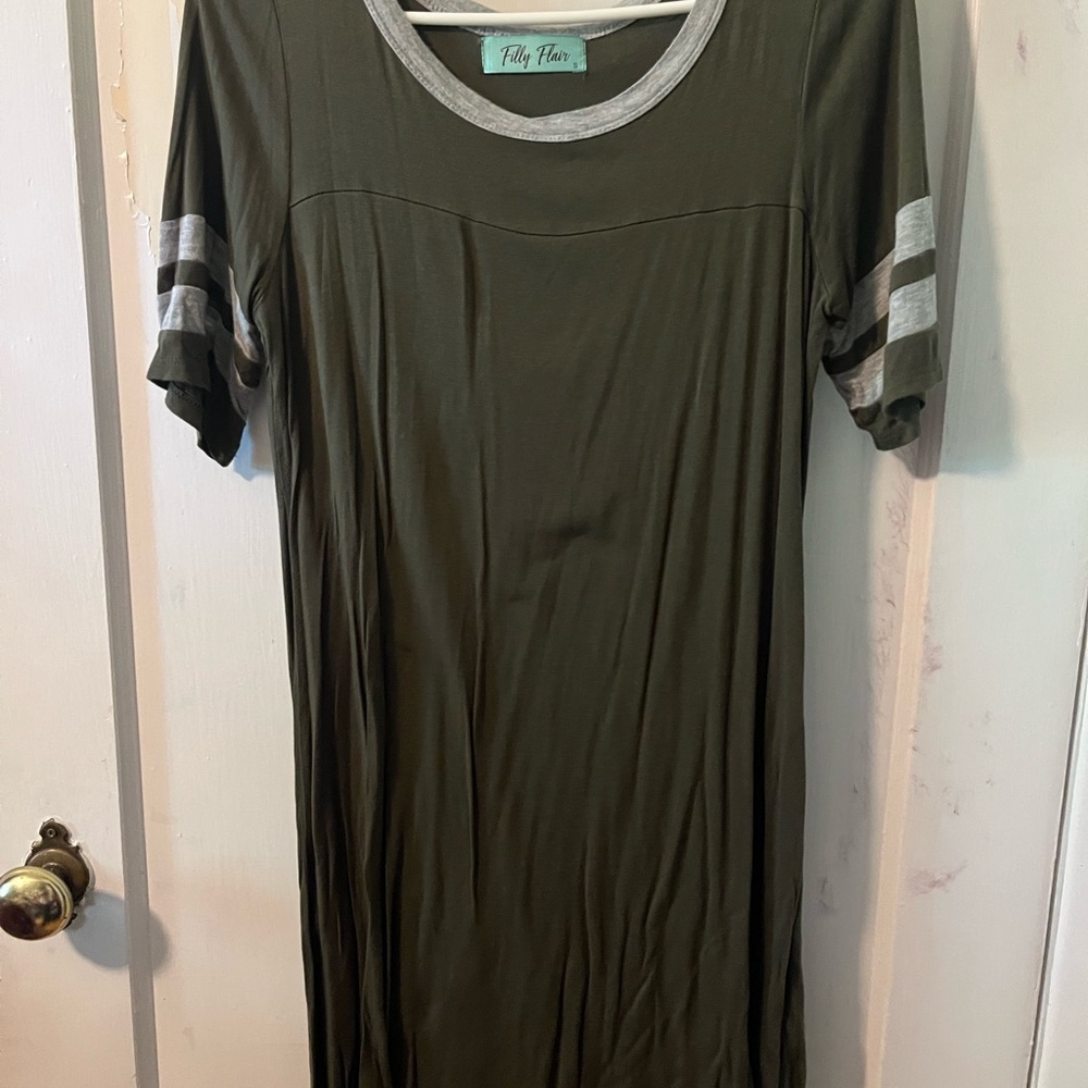 Olive Green T-Shirt Dress
